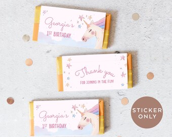 Unicorn Chocolate Bar Wrapper Birthday Celebration Candy Label - Etsy