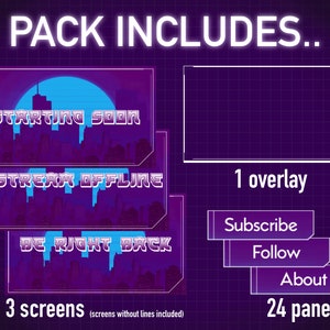 Cyberpunk Stream Overlay Pack Twitch Facebook Youtube night - Etsy