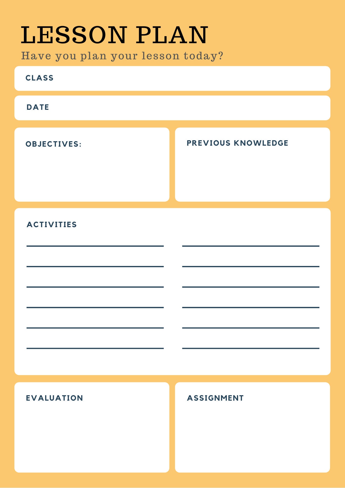 LESSON PLAN TEMPLATE - Etsy