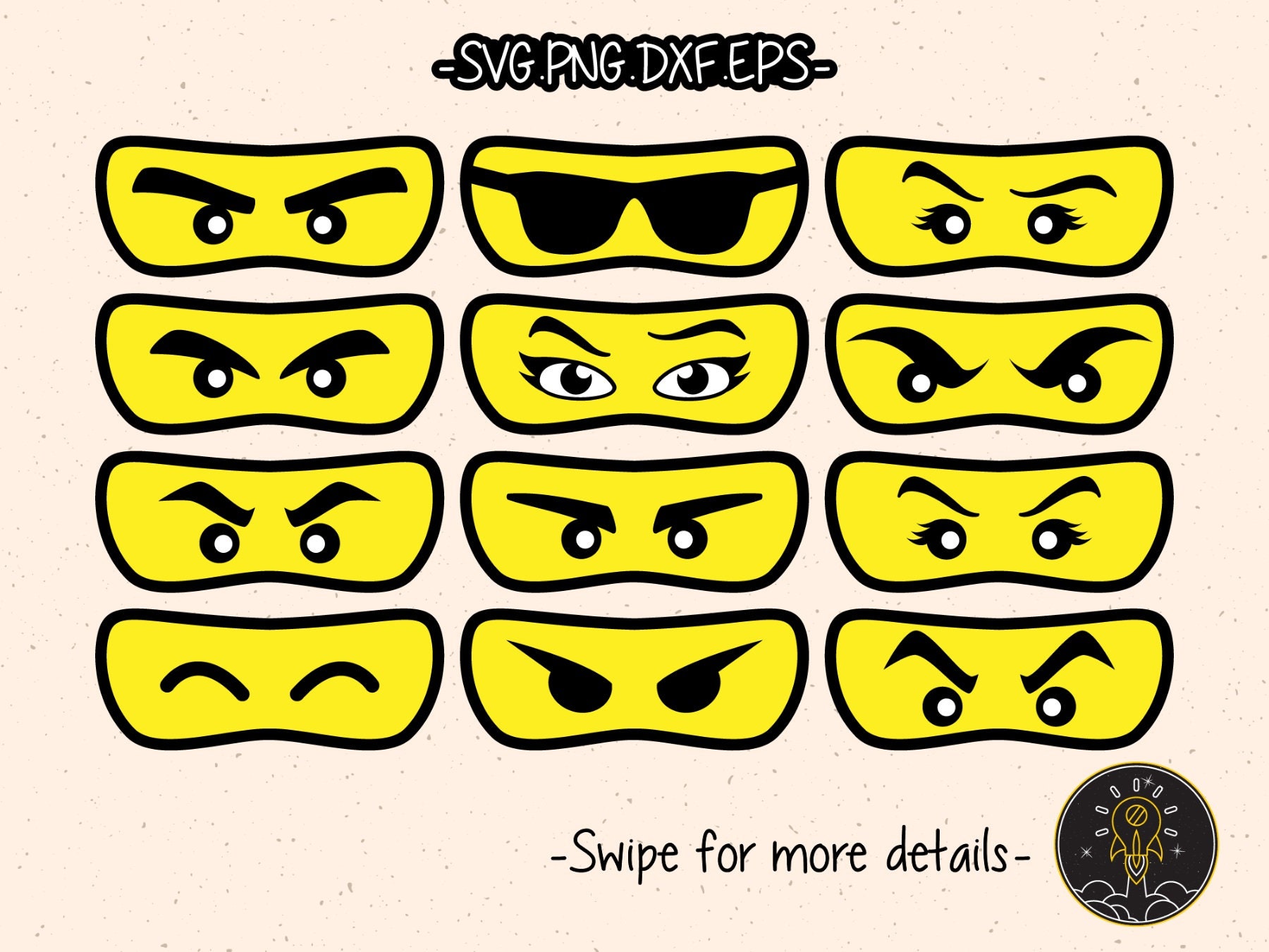 Ninja Eyes Mask Svg Silhouette Cameo Vector Cricut Cut File Clipart ...