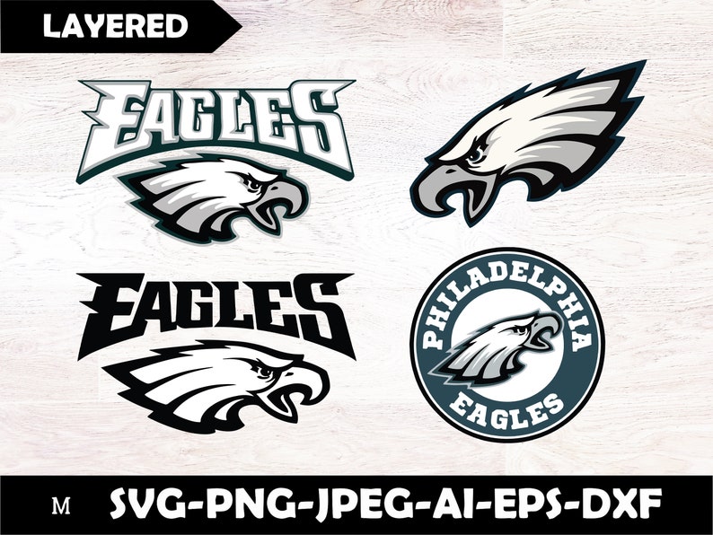 Philadelphia Eagles Logo Eagles SVG White Black Philadelphia | Etsy