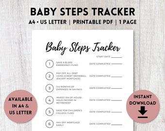 The Baby Steps Printable Dave Ramsay Goal Tracker - Etsy