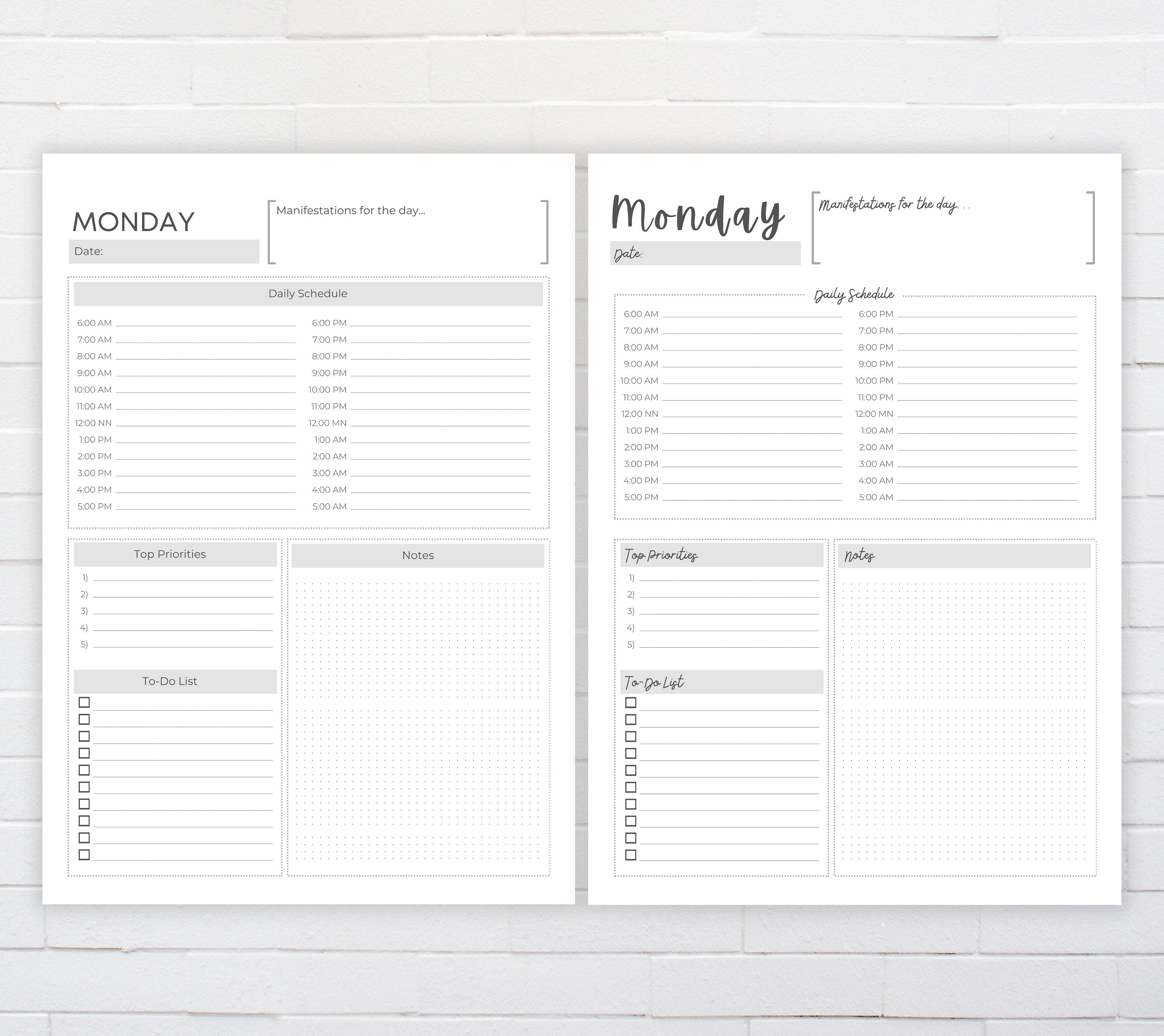 Daily Planner Template Canva A4 Planner Pages Canva - Etsy