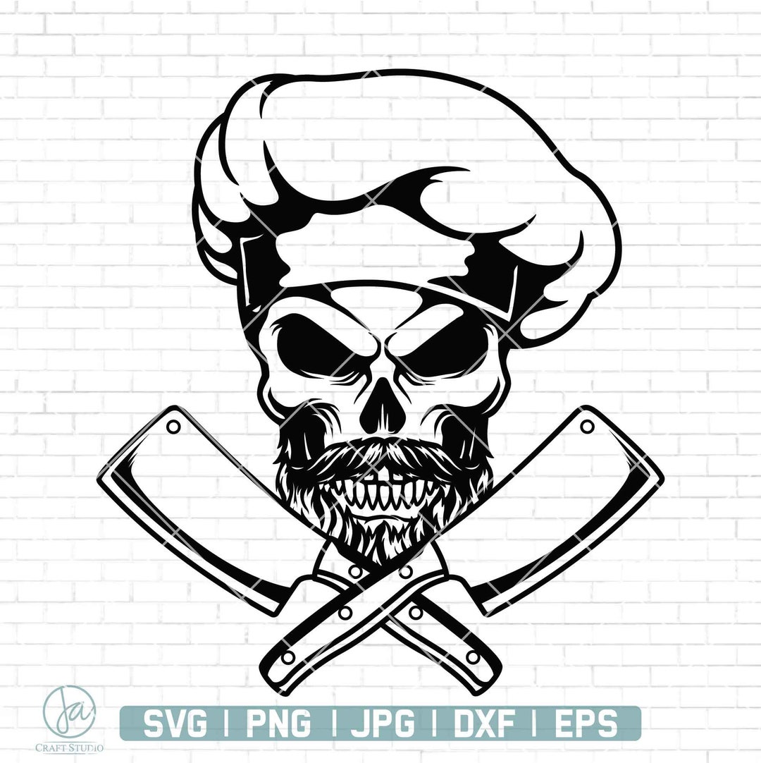 Badass Chef Svg Skull Chef Svg Master Chef Svg Chef Svg Chef Skull ...