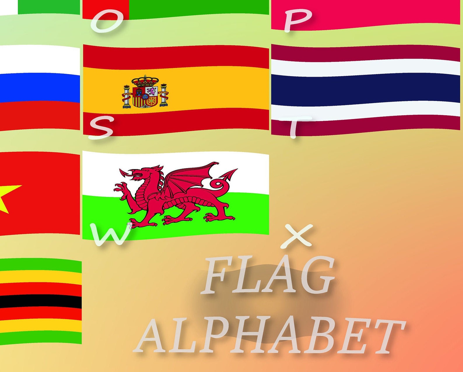 Printable FLAG ALPHABET Poster for kids and adults Home Decor | Etsy