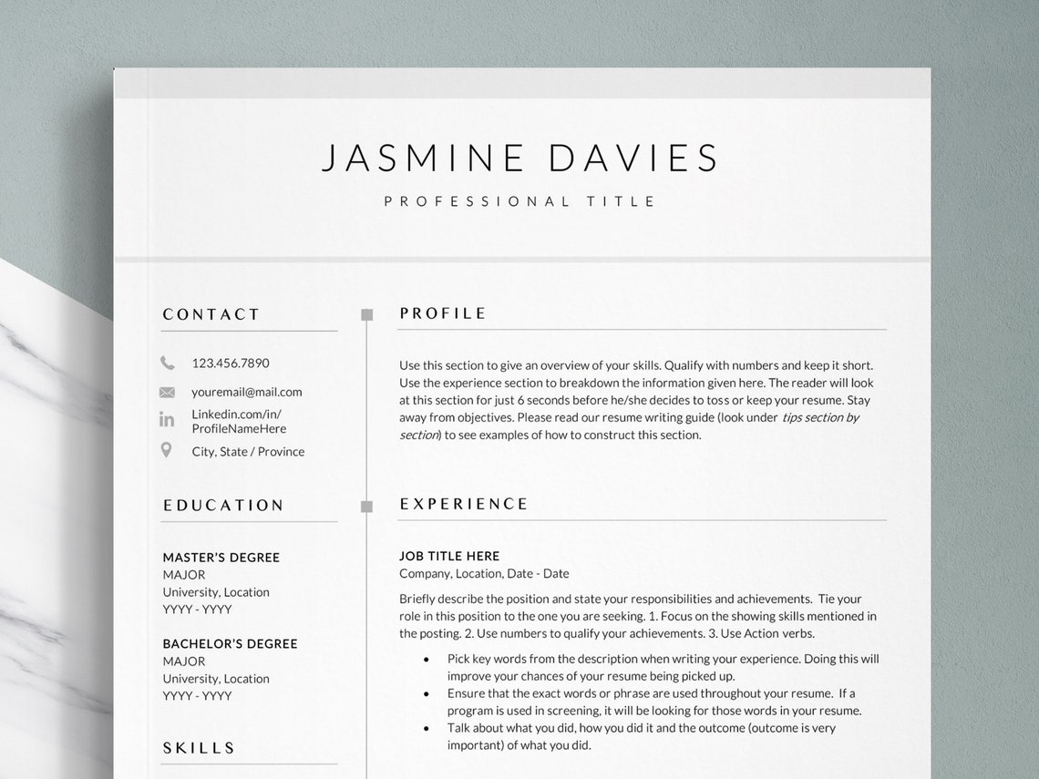 Interior Designer Resume Professional Resume Modern Resume | Etsy