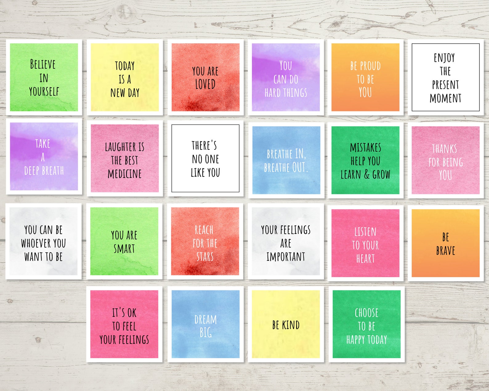 Printable Positivity Cards, Mini Affirmations Cards and Encouragement ...