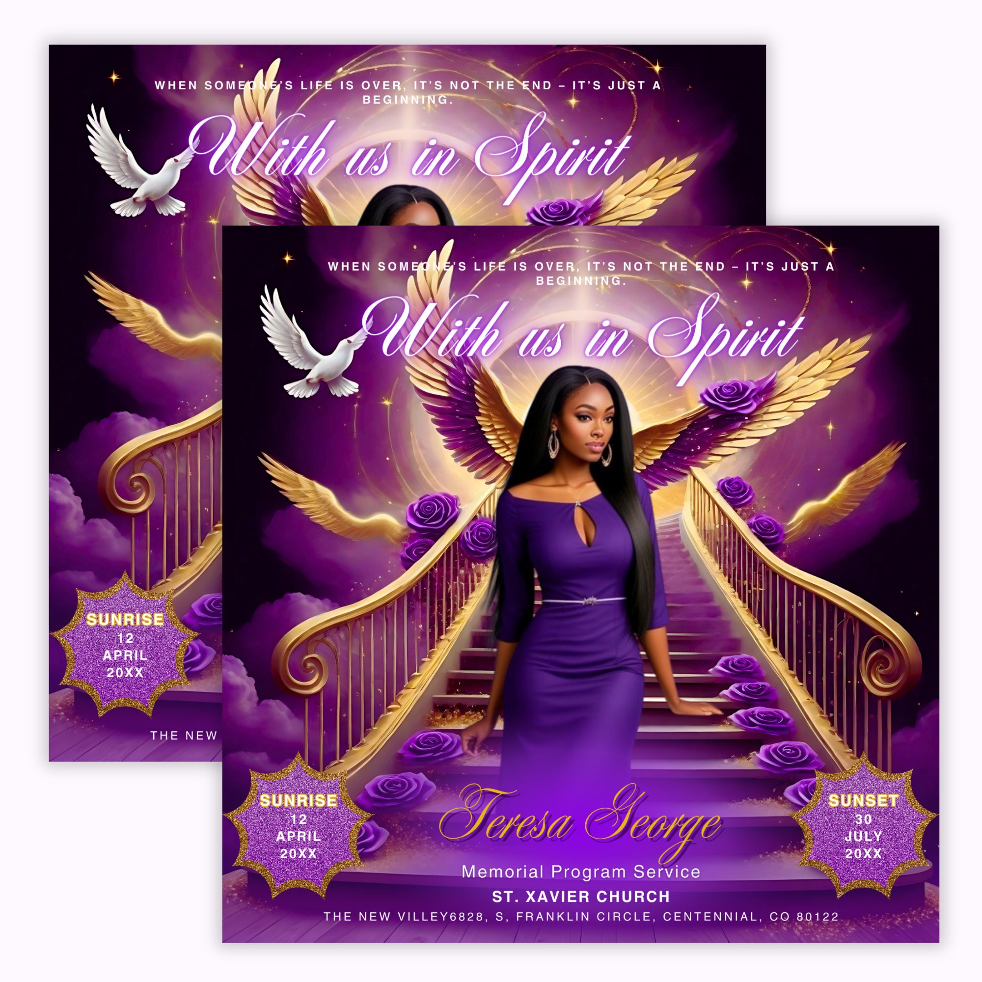 Memorial Funeral Announcement Flyer, Funeral Announcement Template ...