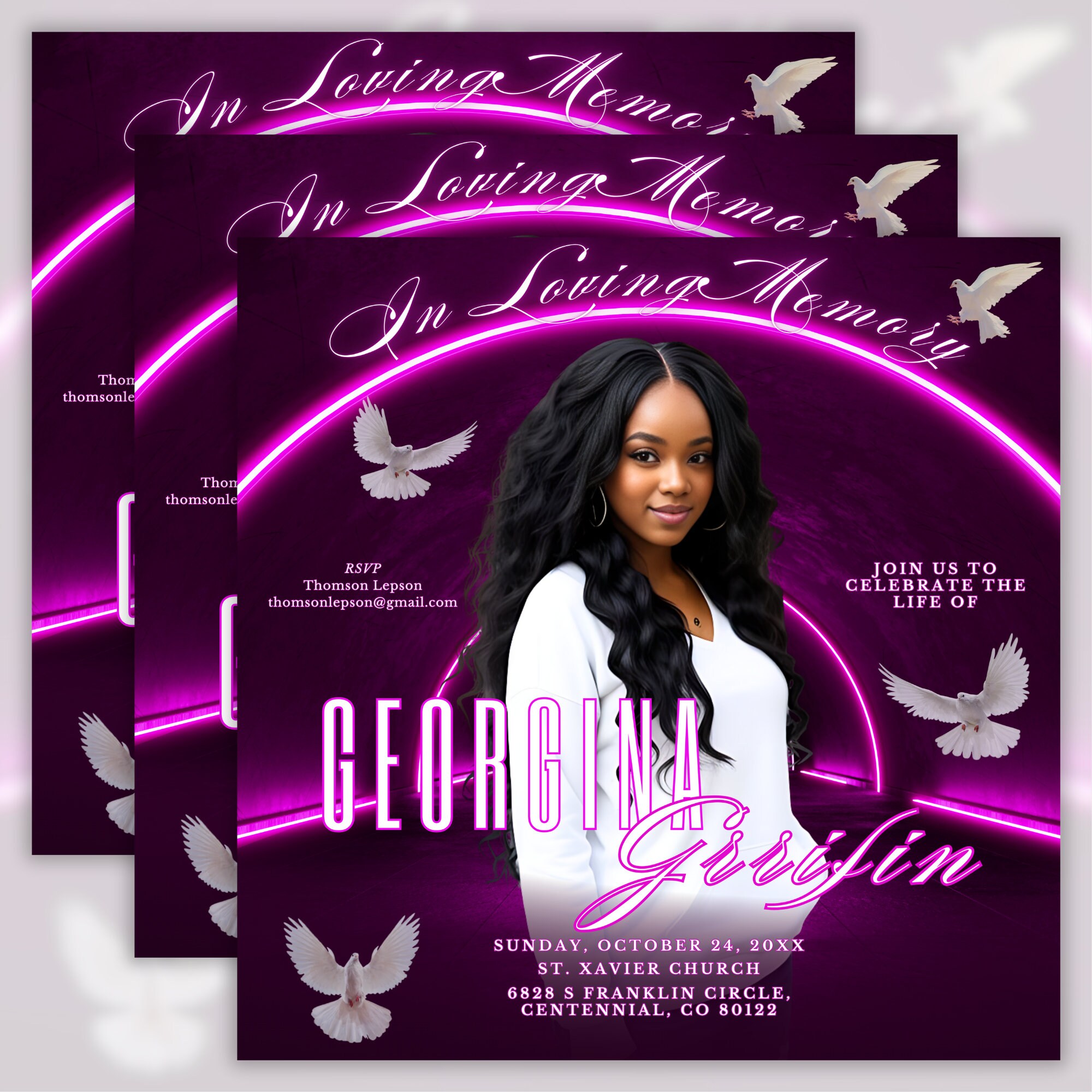 Memorial Funeral Announcement Flyer, Funeral Announcement Template ...