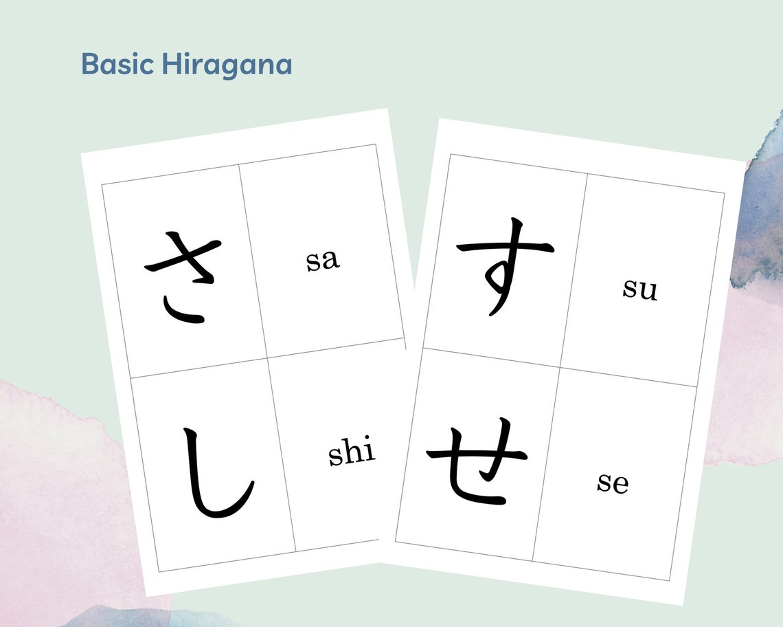 Hiragana Flashcards Printable