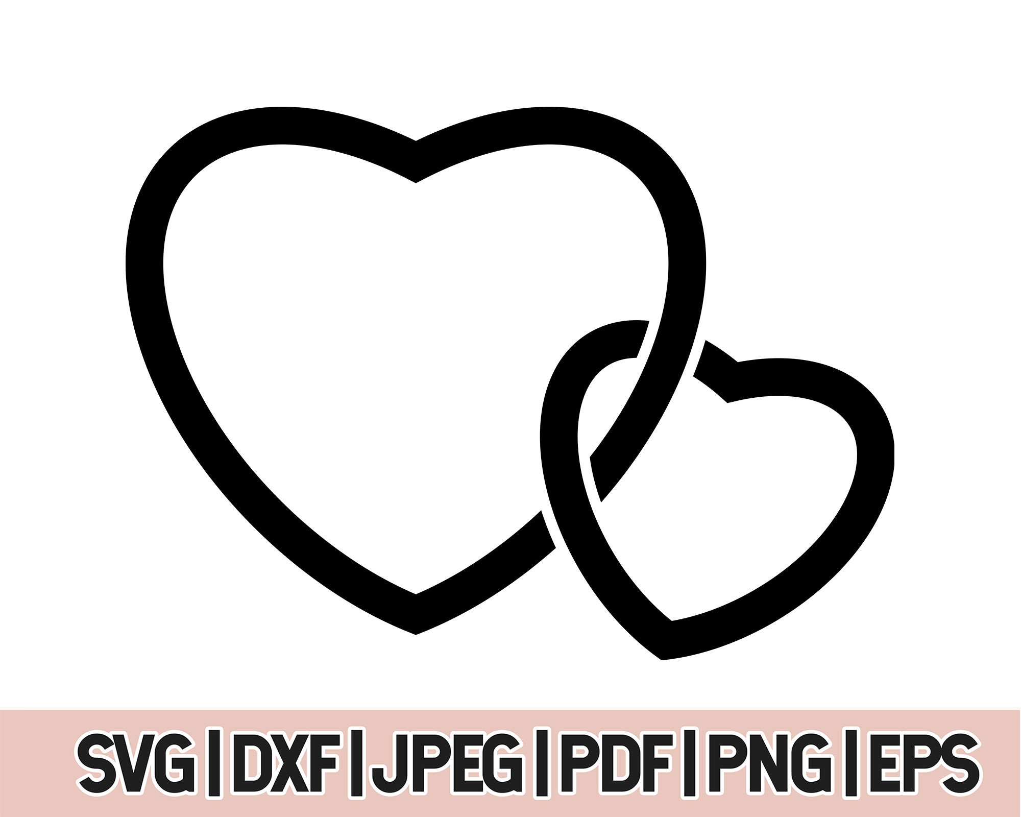 Double Heart Outline Svg, Two Hearts SVG Outline | mail.napmexico.com.mx