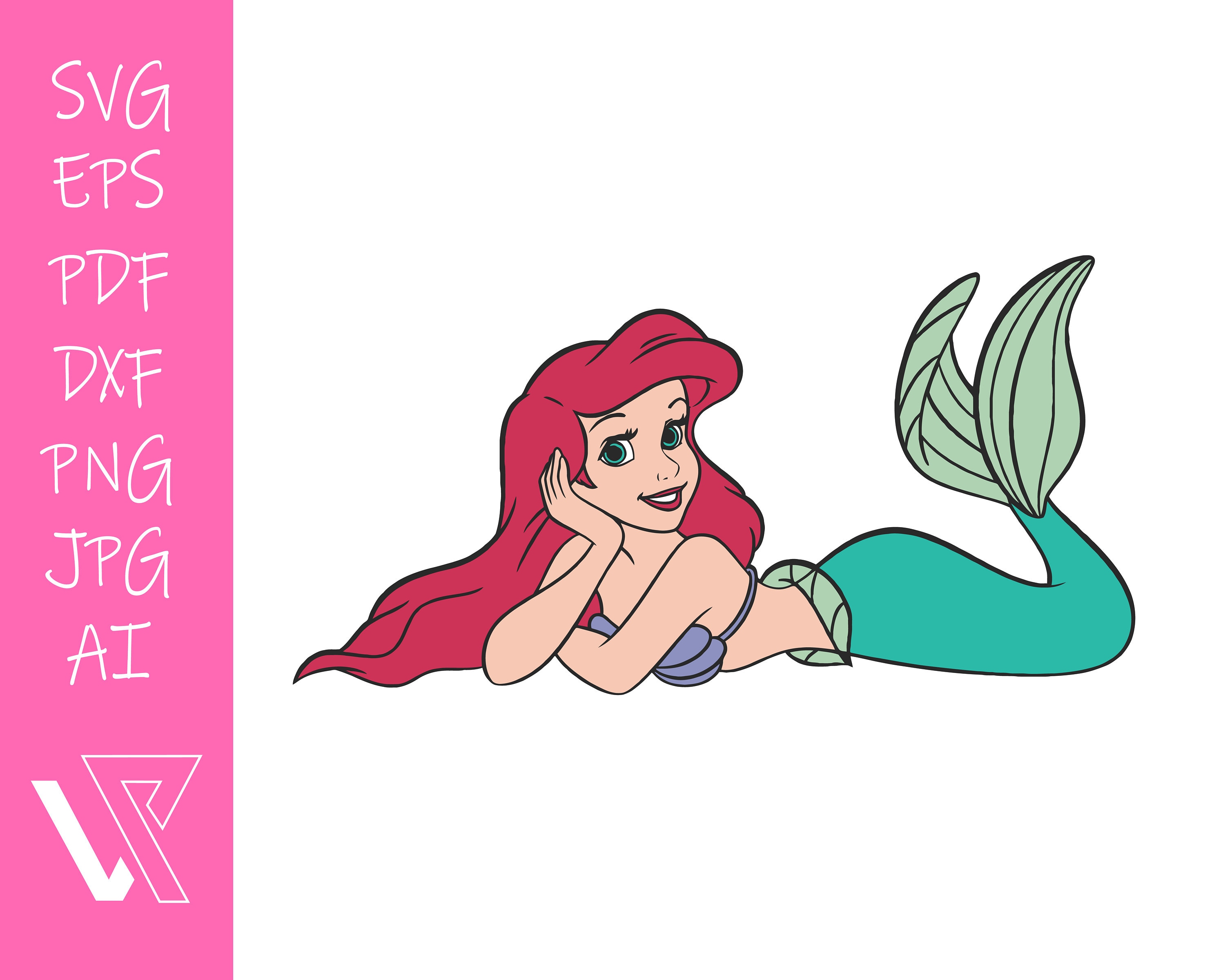 Ariel Little Mermaid Layered SVG Cricut Cut File Silhouette Vector ...