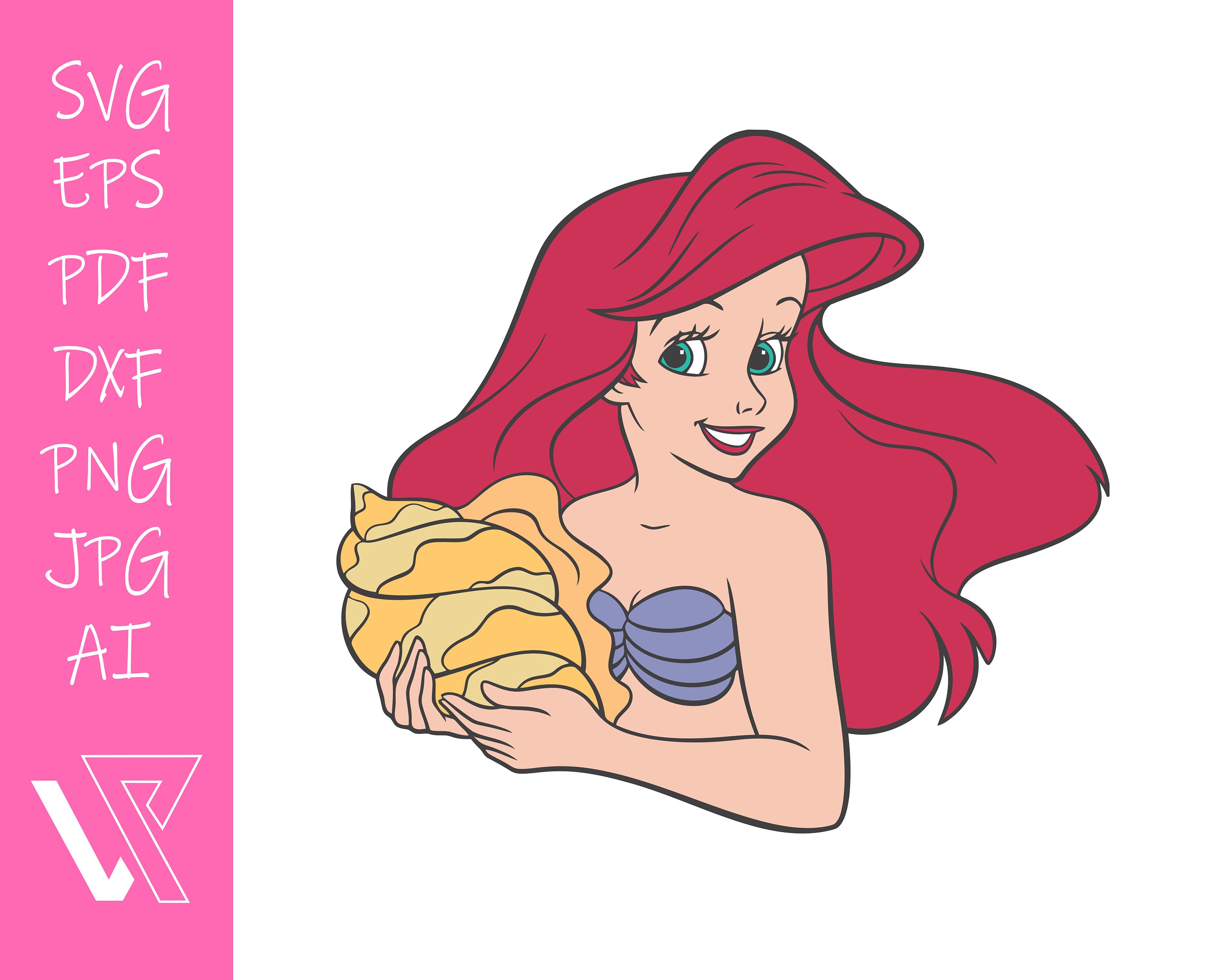 Ariel Little Mermaid Layered SVG Cricut Cut File Silhouette Vector ...