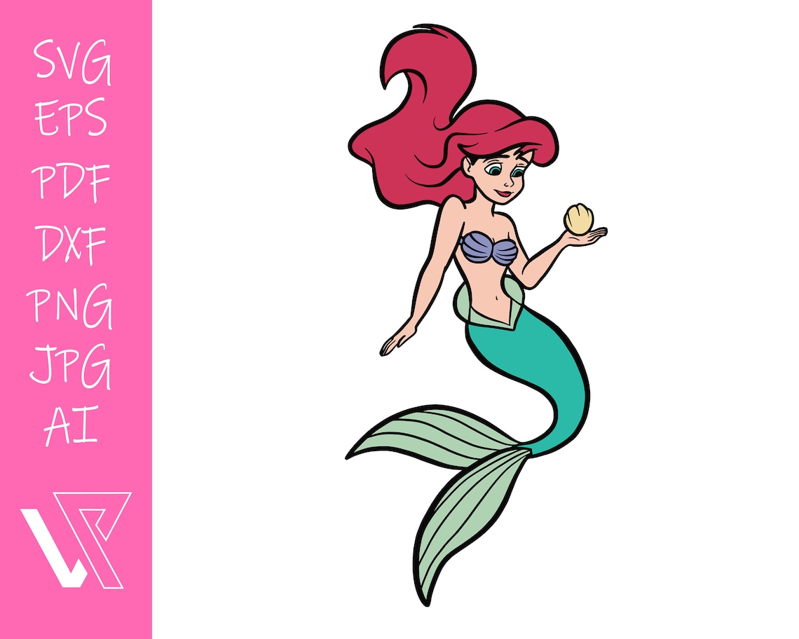 Ariel Little Mermaid Layered SVG Cricut Cut File Silhouette Vector ...