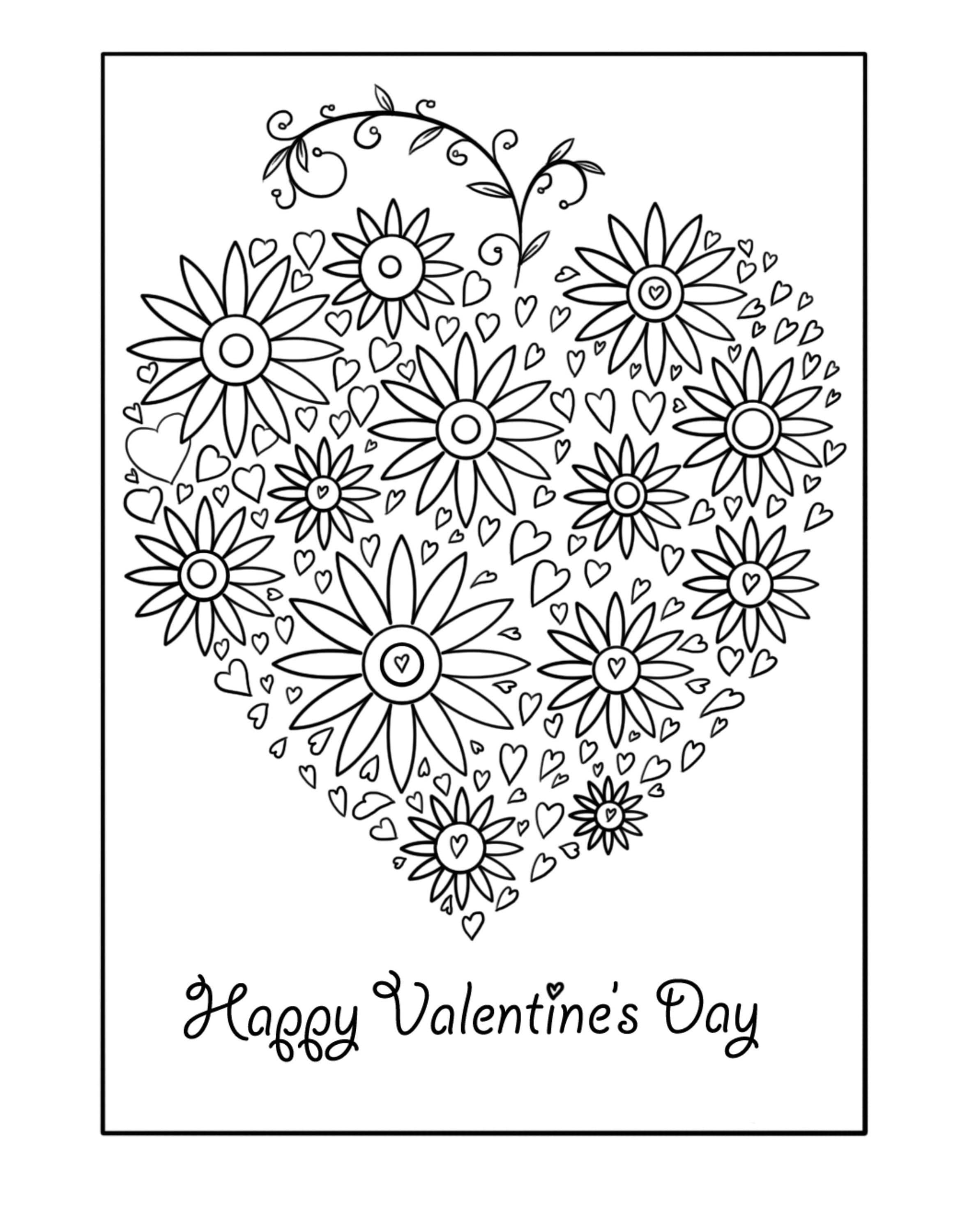 Happy Valentines Day Coloring Pages Printable