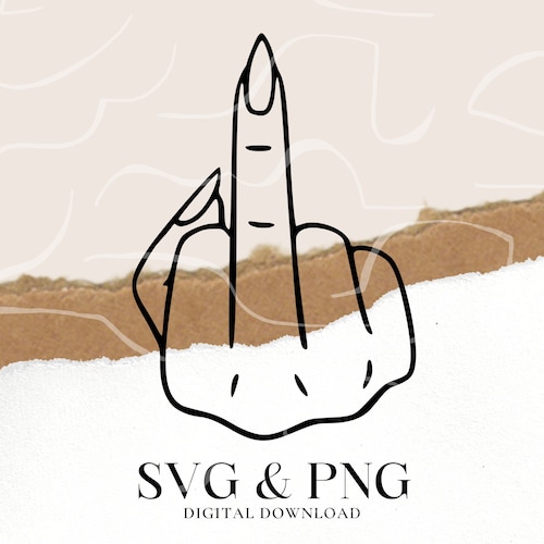 Middle Finger SVG Middle Finger Silhouette Digital Download - Etsy