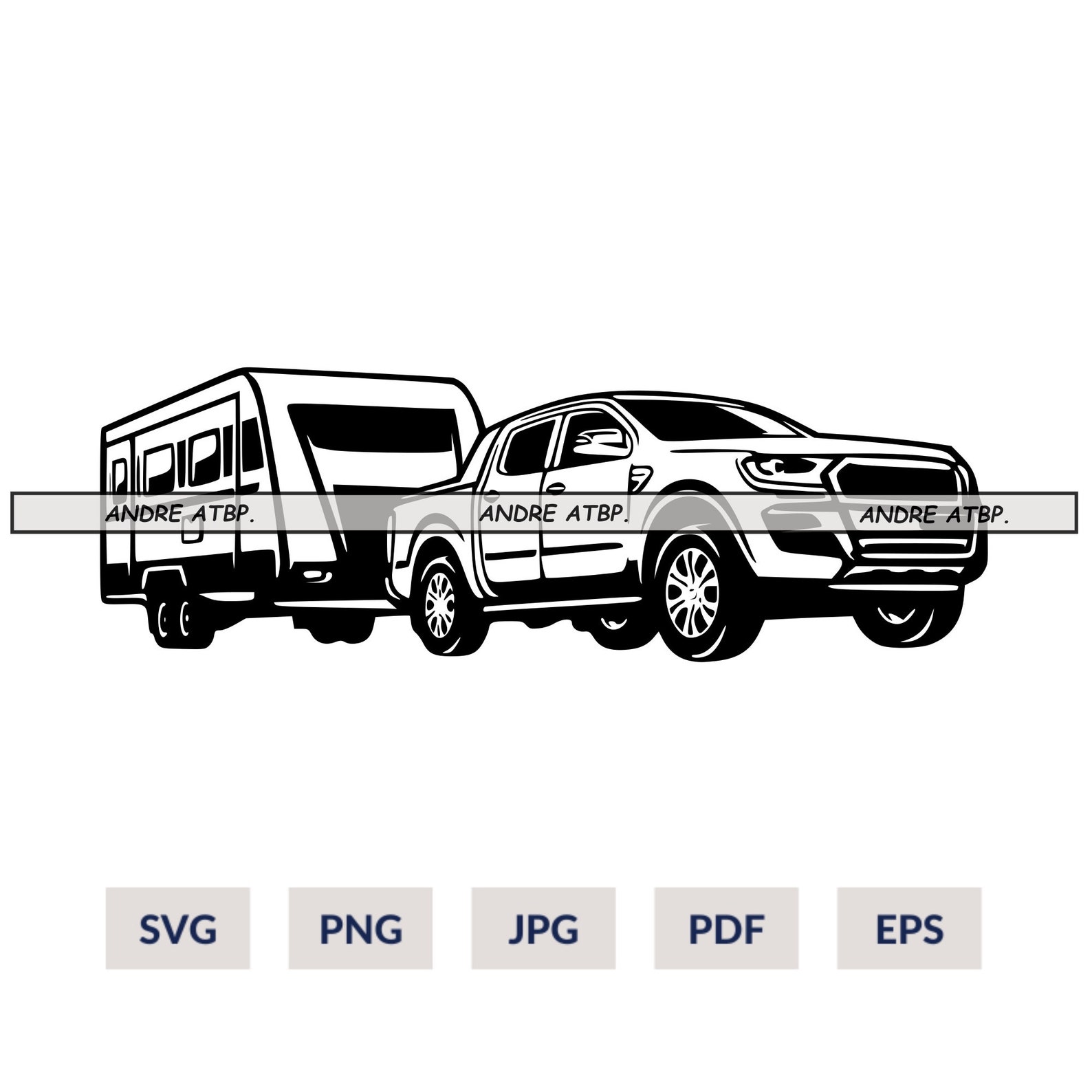 Pickup Truck Trailer Svg, Trailer Svg, Truck Svg, Truck Driver Svg ...