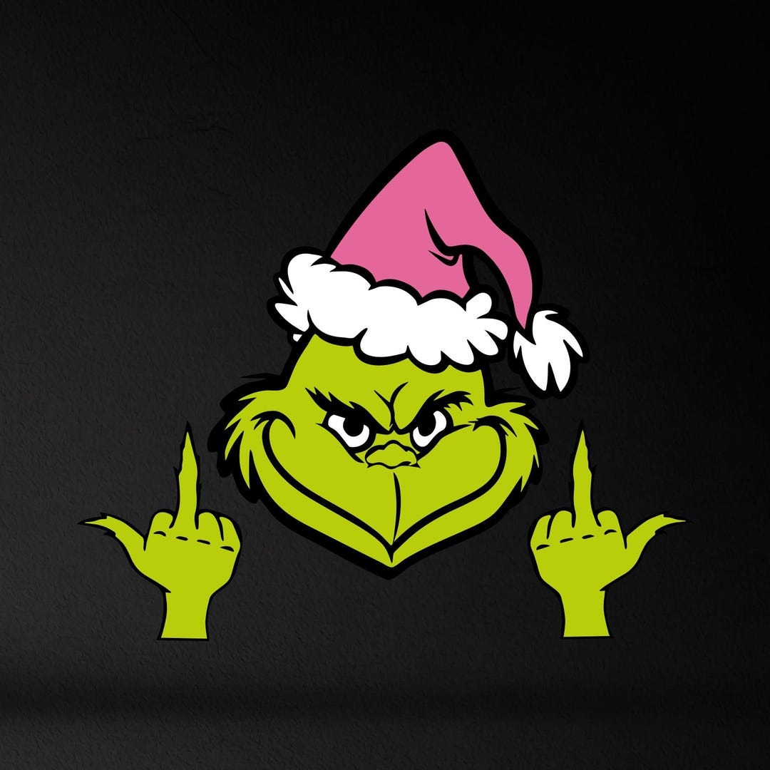 Grinch Svg, Christmas Svg, Pink Grinch Svg, Grinch Middle Finger SVG ...