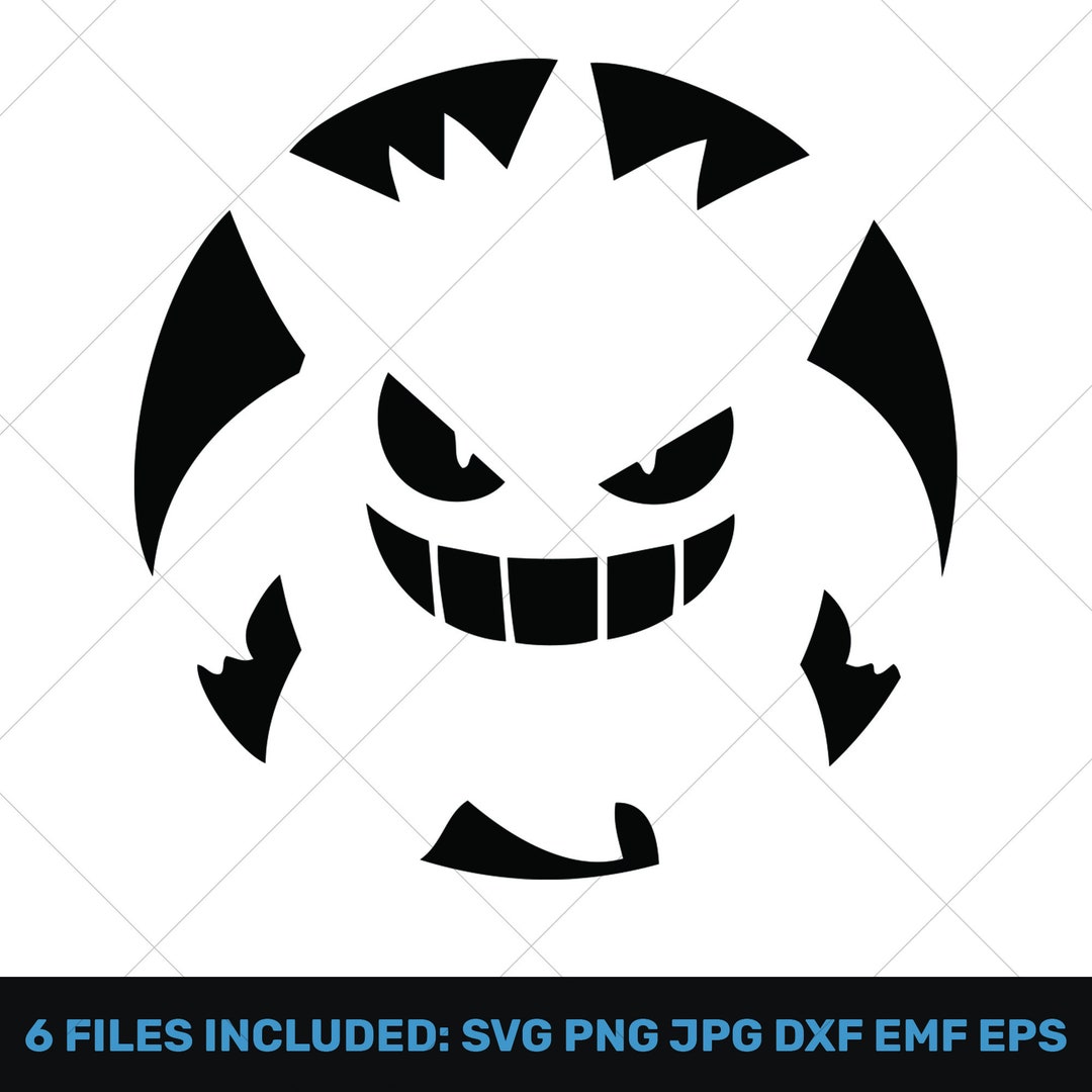 Gengar Gengar silueta Vector Pokemon svg png jpg dxf emf eps - Etsy México