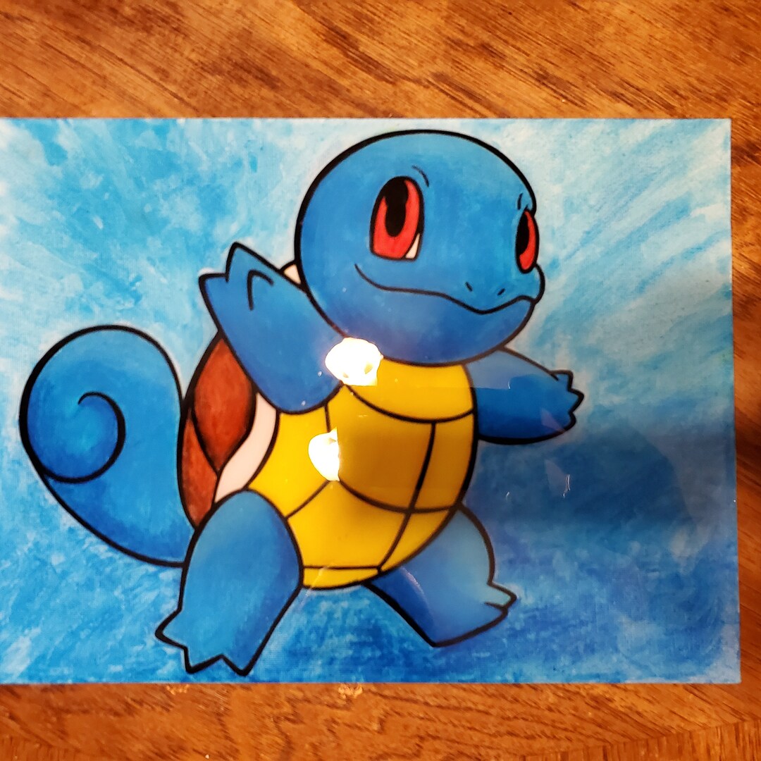 One-of-a-kind Squirtle Artwork, Hand-painted With Watercolors - Etsy