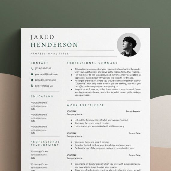 Cv Template Minimalist Resume Template Word Modern Resume | Etsy Australia