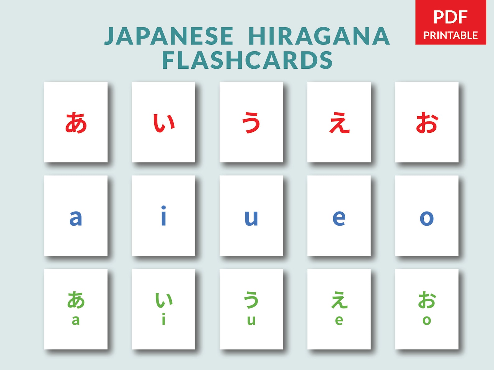 Printable Hiragana Flash Cards