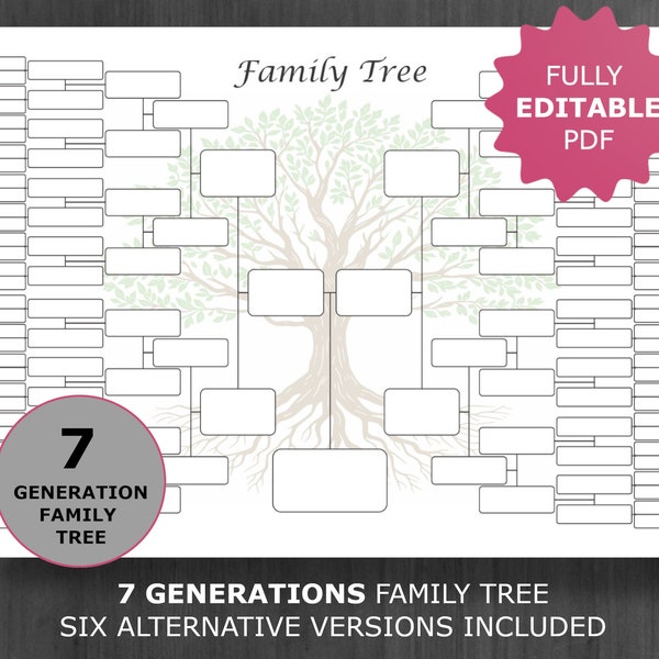 Family Tree Template - Etsy