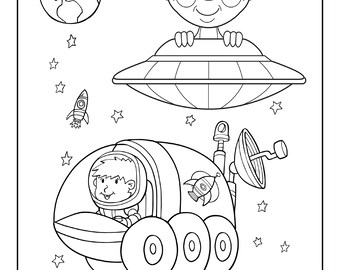 Digital Download Space Fun Coloring Pages / 10 Pages / Party Package ...