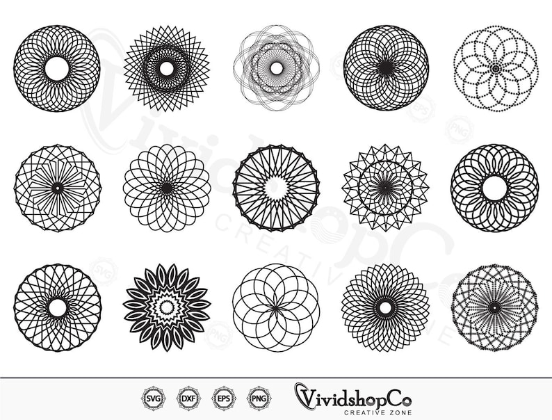 Spirograph SVG, Clipart, Cut Files for Silhouette, Files for Cricut ...