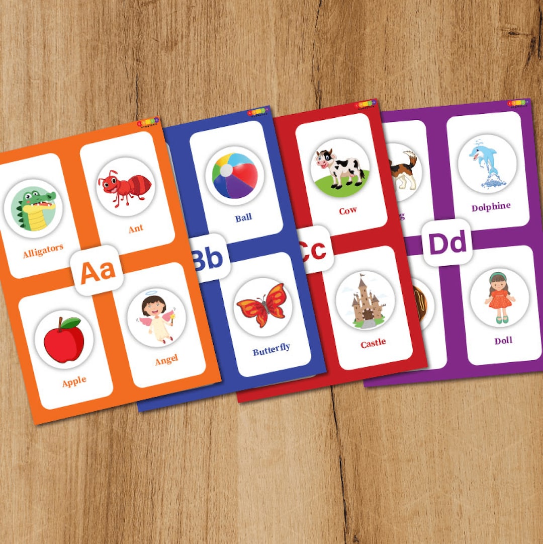 A to Z Printable Flash Cards, 260 Counters Alphabet Flashcards, Hook ...