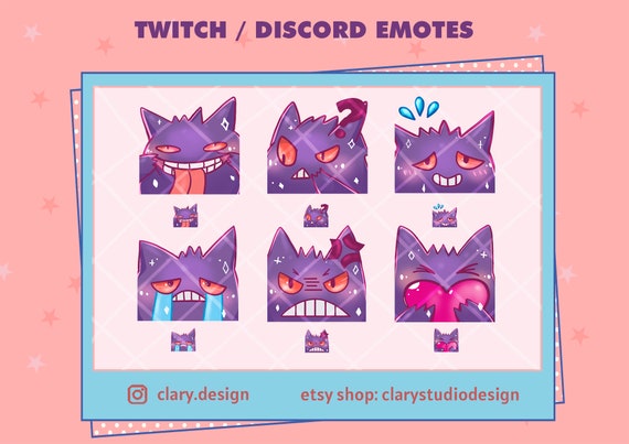 Twitch Emote / Gengar Emotes Pack angry Flustered Love - Etsy