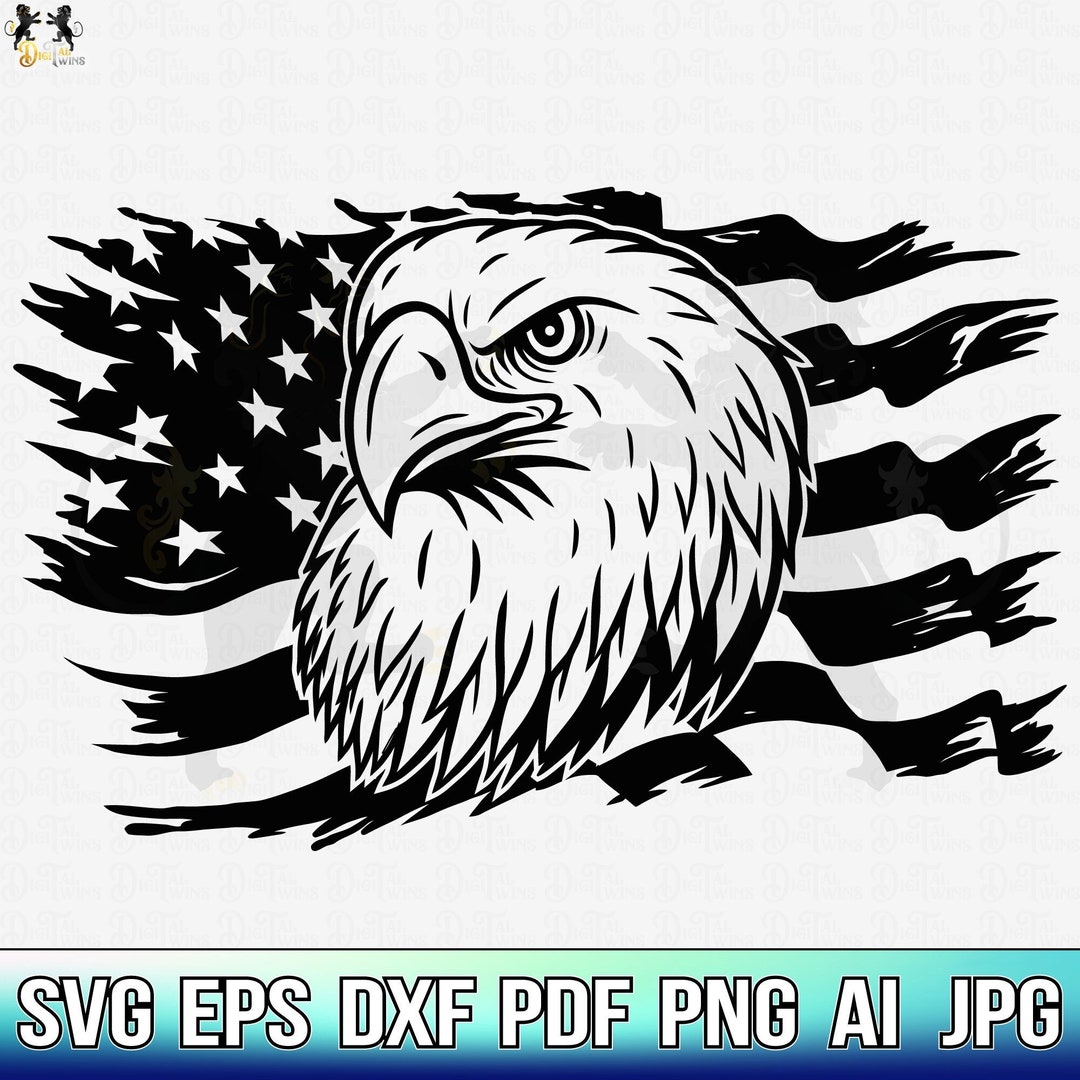 Eagle Through Flag Svg, Eagle With Flag Svg, Eagle USA Svg, American ...