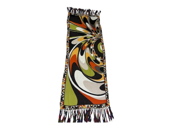 Emilio Pucci Long Scarf Vintage Fringed Scarf Ita… - image 5