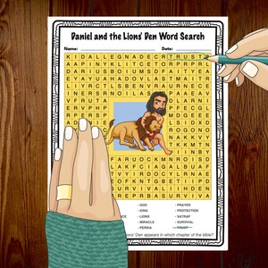 Daniel & the Lions' Den Word Search and Crossword Puzzle Activity Pack ...