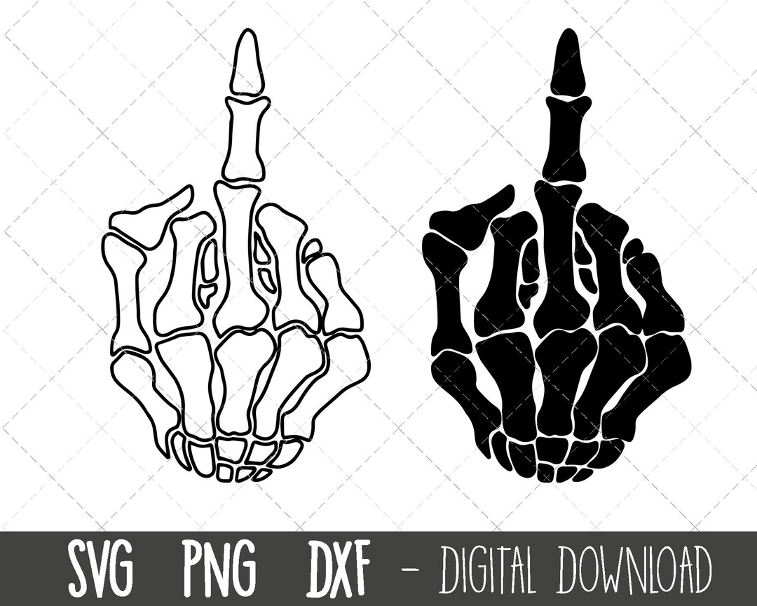 Skeleton Middle Finger SVG, Skeleton Png, Skeleton Clipart, Halloween ...