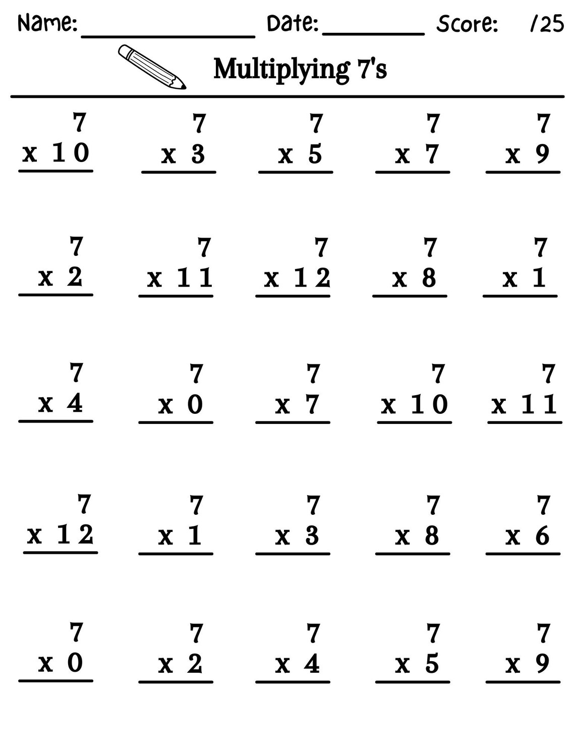 12 Printable Multiplying Practice Worksheets, Printable Multiplication ...