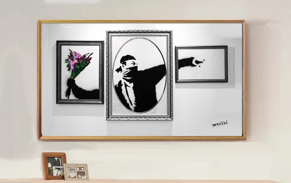 Banksy Art Wallpaper Flower Thrower