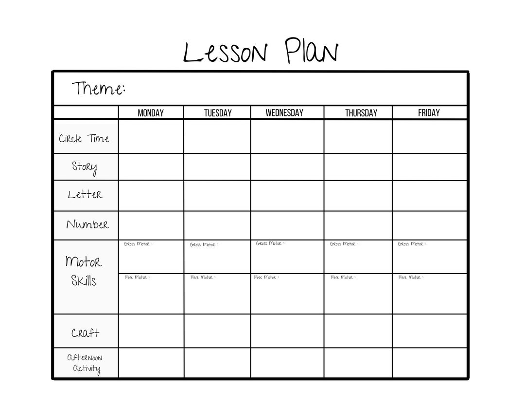 Weekly Lesson Plan Template One Page Lesson Plan Lesson, 45% OFF