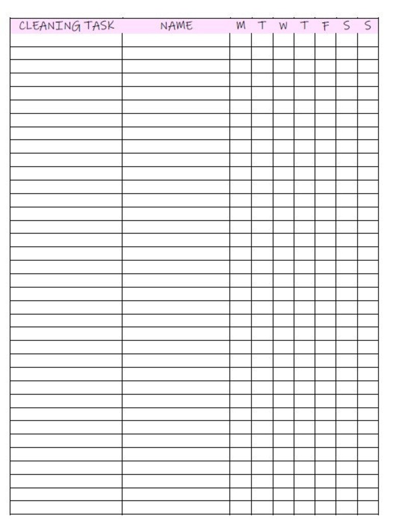 Get Organized With Our Minimalist Cleaning Checklist Printable Free up ...