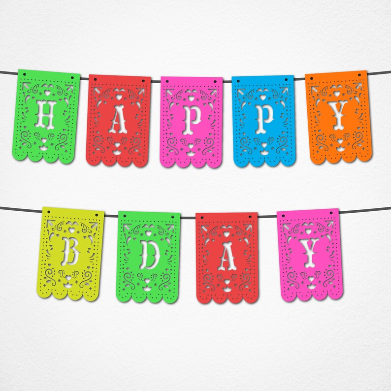 Mexican Banner SVG Mexican Party Banner SVG Papel Picado - Etsy