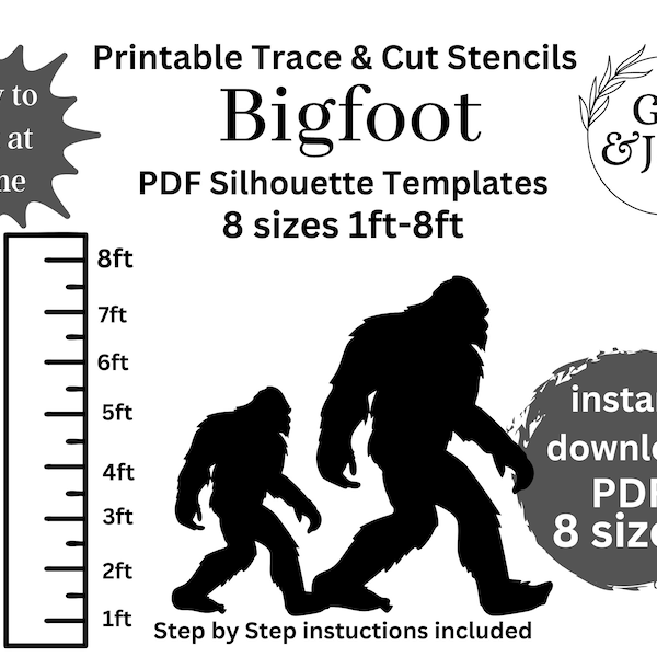 8 Foot Sasquatch Stencil - Etsy Australia