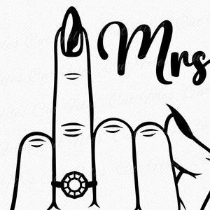 Mrs Mr Wedding Finger SVG, Engagement Rings SVG, Bride and Groom ...