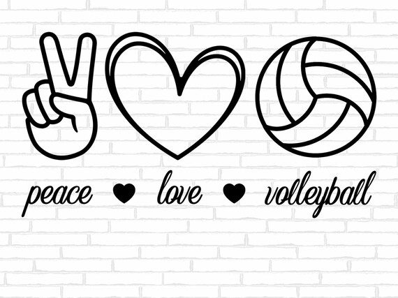 Volleyball Svg Peace Love Volleyball Png Volleyball Mom - Etsy