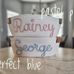 Baby Shower Personalized Gift Basket, Baby Gift Basket Rope Cotton ...