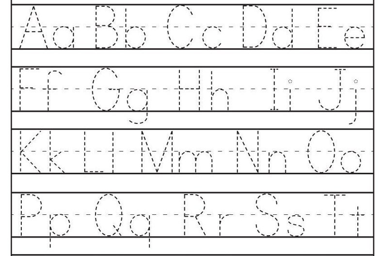 26 Printable Alphabet Upper and Lower Case Letters Tracing - Etsy