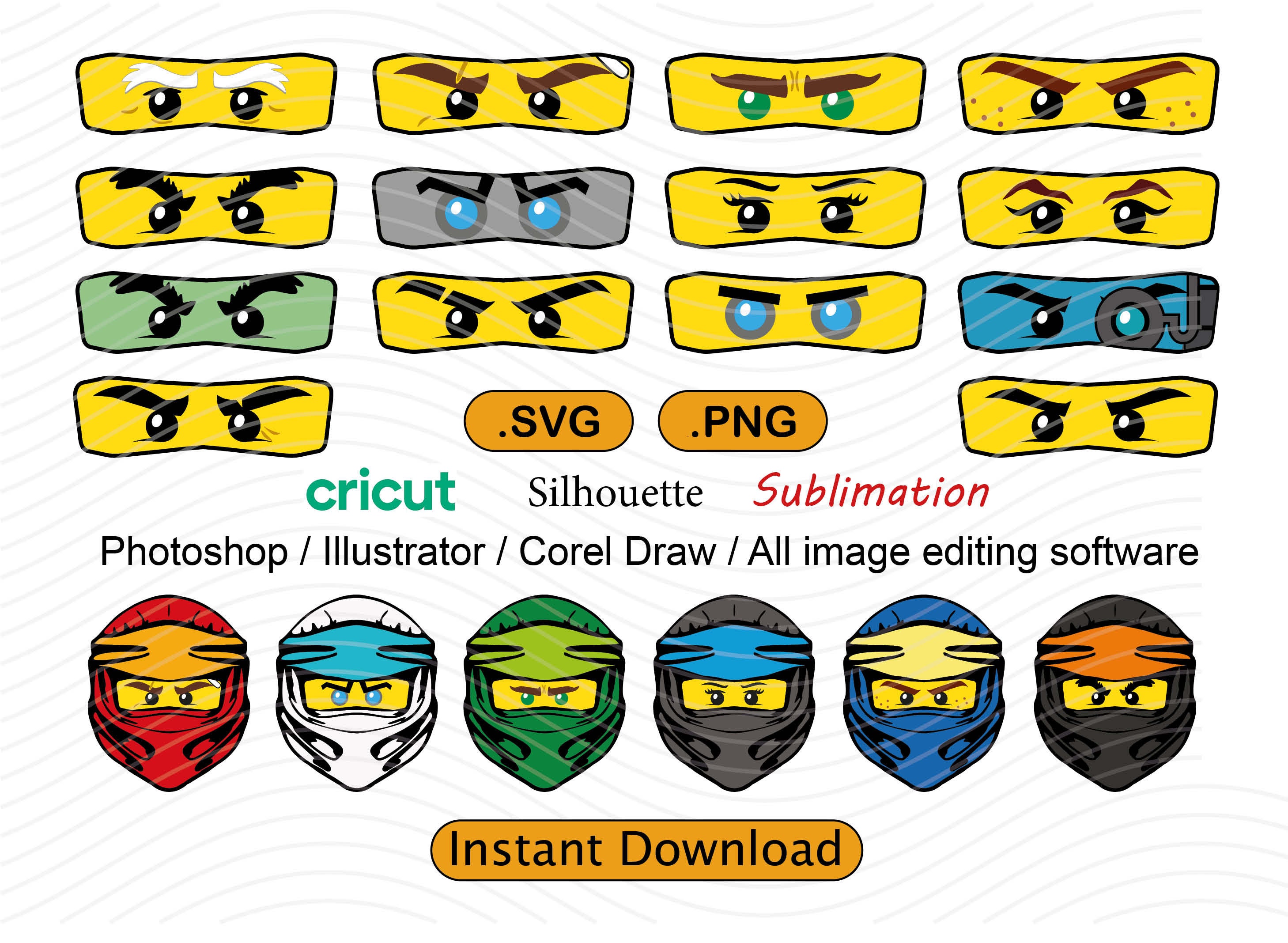 Ninjago Eyes Ninjago Mask Printable/digital Files Lego, 43% OFF