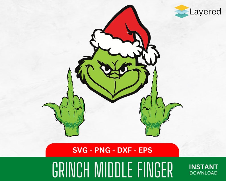 Grinch Middle Finger Svg Grinch Face Grinch Finger Svg - Etsy