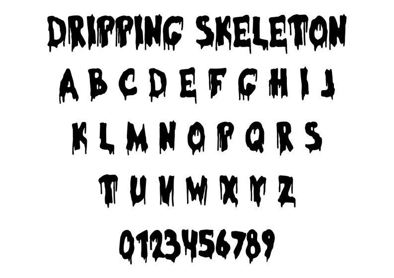 Dripping Skeleton Dripping Font, Retro Halloween, Cricut Fonts ...