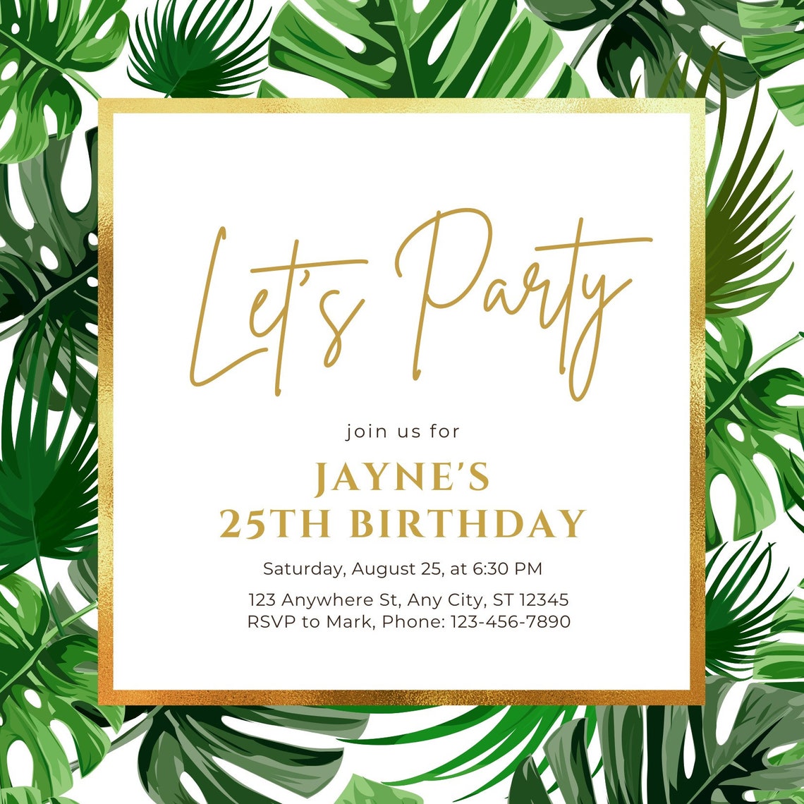 LETS PARTY Invitation Template - Etsy