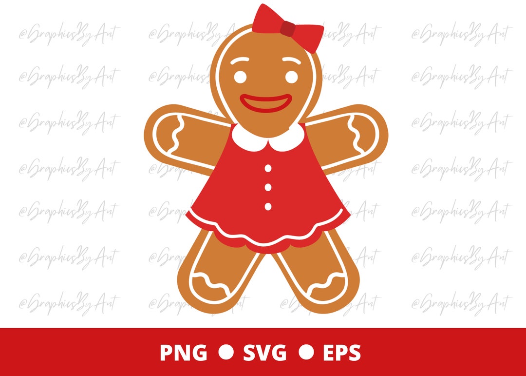 Gingerbread Woman PNG SVG EPS Gingerbread Png Gingerbread - Etsy